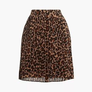 J CREW 10 Leopard Print Lined Pleated Mini Skirt NWT